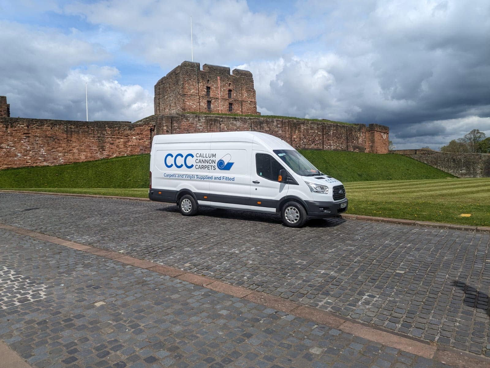 Callum Cannon Carpets van in Carlisle