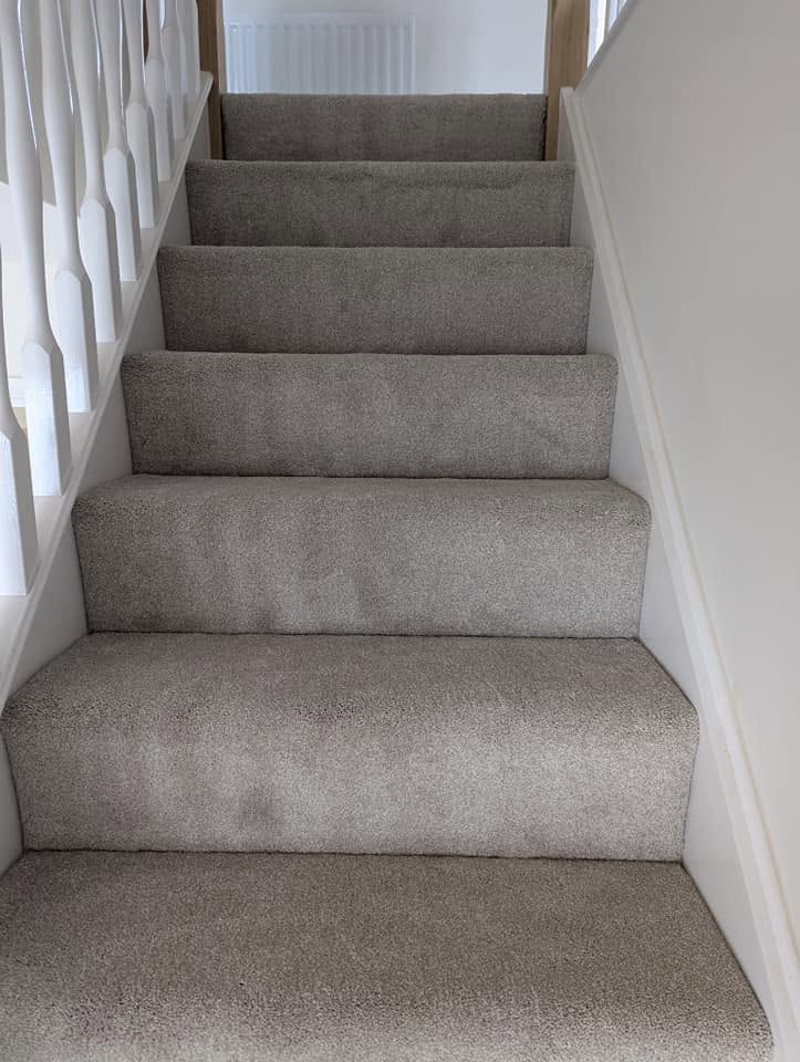 New carpet fitted on stairs and landing